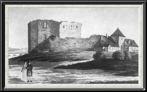 Widok Zamku Dybowskiego od strony płd.-zach. wg K. Albertiego z 1795 r. 